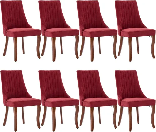 Miniatura 24 de Juego de 2 sillas de comedor, cómodas sillas decorativas tapizadas en tela para cocina y sala de estar, sillas de comedor con acolchado acanalado