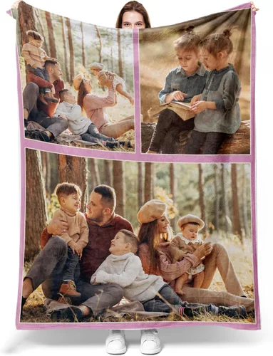Miniatura 17 de Manta personalizada con fotos para mamá de hija, hijo, niños, marido, manta personalizada con foto, regalos para la mejor mamá del mundo, mantas