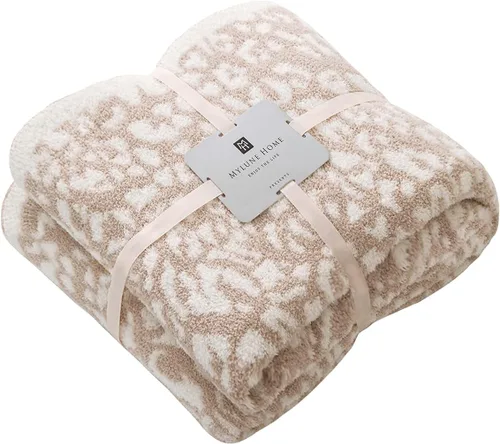 Miniatura 18 de MH MYLUNE HOME Manta Throw Ultra Suave de Leopardo (50x60 pulgadas) Mantas de Microfibra Suaves Cálidas Reversibles Manta de Guepardo