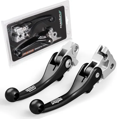 Funparts Juego de palancas de embrague de freno de motocross, aleación de titanio ajustable para YZ125 YZ250 15-23 YZ250F 09-23 YZ426F YZ450F 09-23