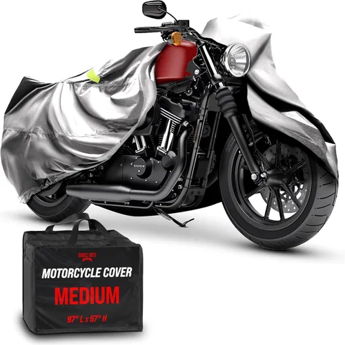 Miniatura 13 de Cubierta de protección para motocicleta de la marca Badass Motogear, con rayas reflectantes de seguridad nocturnas, escudos de calor, con badass