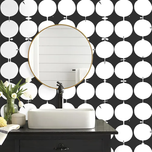 Miniatura 6 de MelunMer Papel tapiz blanco y negro para despegar y pegar, papel de contacto geométrico geométrico para armarios y cajones, autoadhesivo, extraíble