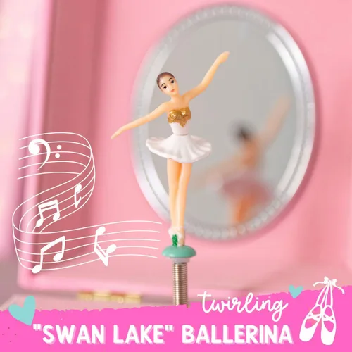 Miniatura 3 de Joyero musical de bailarina para niñas, caja de música para niños con bailarina giratoria, regalos de cumpleaños de ballet para niñas pequeñas