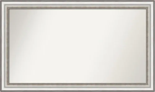 Miniatura 236 de Amanti Art Espejo de baño plateado para sobre el fregadero, 26 x 26 pulgadas, espejo cuadrado de plata antigua, marco de madera tradicional mediano