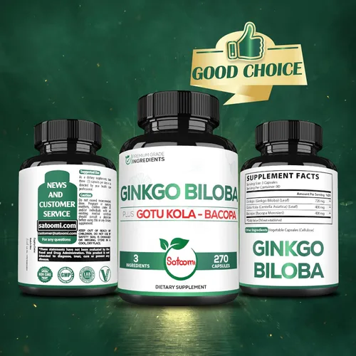 Miniatura 6 de Suplementos de Ginkgo Biloba de 1520 mg con hoja de Gotu Kola, Bacopa Monnieri - 270 cápsulas - Soporte extra fuerte para la salud cerebral, función