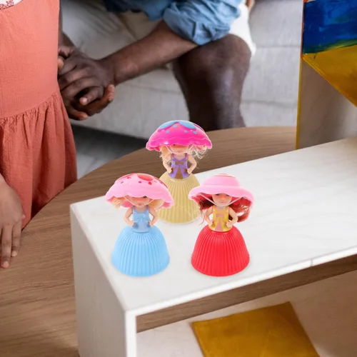 Miniatura 7 de 3 piezas de mini hermoso juguete de muñeca de pastel, sorpresa de magdalena princesa, juguetes para niños, divertido juego de regalo para niñas de 3