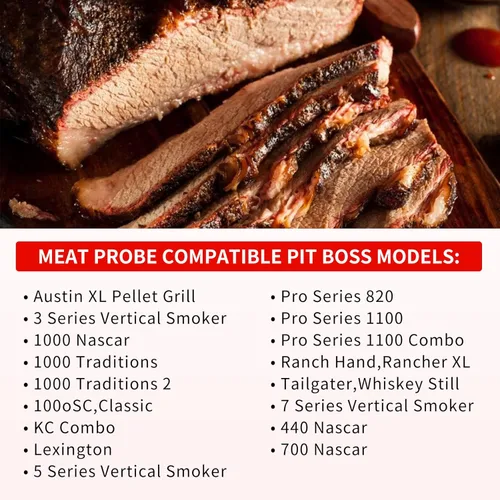 Miniatura 4 de Sonda de carne de repuesto para parrilla de pellets Pit Boss y ahumador de pellets, enchufe de 0.138 in, paquete de 2 sondas de carne con accesorios