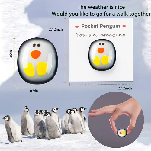 Miniatura 2 de 4 piezas Un pequeño abrazo de pingüino, mini lindo pingüino de bolsillo, abrazo de pingüino, decoración de animales, juguete para aliviar el estrés