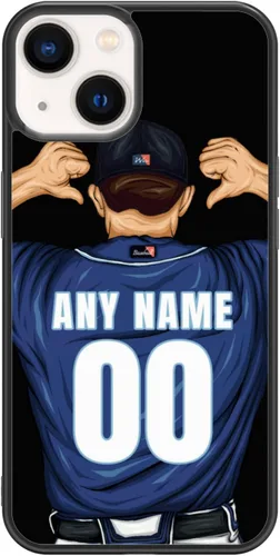 Miniatura 23 de Custome - Funda de teléfono de béisbol, diseño creativo de béisbol deportivo con número de estrella para iPhone 15, 14, 13, 12, 11 Pro Max Plus Mini