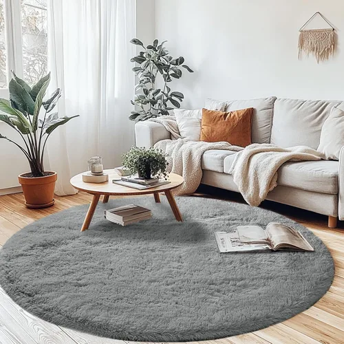 Miniatura 52 de Alfombras para dormitorio de niñas sala de estar: alfombra de área peluda de 5 x 7 para sala de juegos de niños, alfombra peluda de felpa pastel