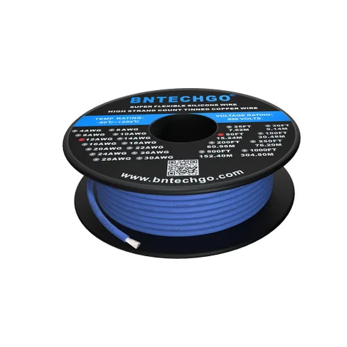 Miniatura 14 de BNTECHGO Carrete de alambre de silicona calibre 12, 50 pies, color marrón, flexible, 12 AWG, alambre de cobre estañado trenzado