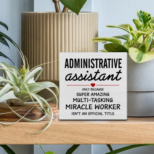 Miniatura 3 de Asistente administrativo de agradecimiento, caja decorativa de madera, letrero de caja de madera, asistente de administración, regalos
