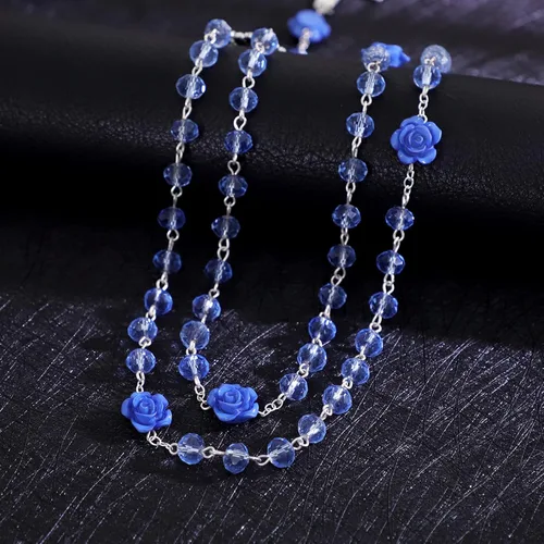 Miniatura 78 de KOMI Rosario de cuentas católicas para mujer, collar de cuentas de rosario con cruz de crucifijo, perlas de cristal, rosario, rosarios, católicos