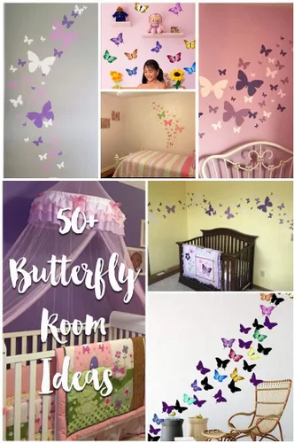 Miniatura 4 de Calcomanías de pared de mariposa (26) calcomanías de decoración de pared de mariposa, calcomanías de pared para niñas (rosa)