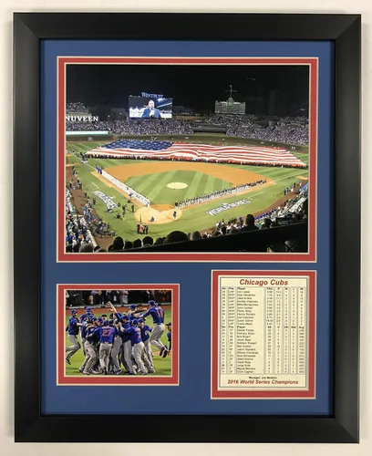 Legends Never Die Cachorros de Chicago | Wrigley Field | Serie Mundial 2016 | Collage de fotos enmarcado de 12 x 15 pulgadas