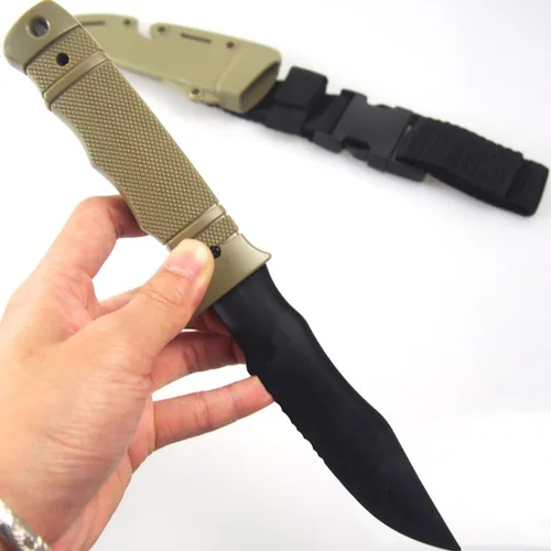 Miniatura 7 de Cuchillo bayoneta Toonol de plástico para entrenamiento táctico con vaina 1pcs Machete-Tan