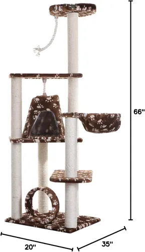 Miniatura 7 de Rascador Armarkat para gatos, estilo árbol, mueble Condo, con una altura de 60 pulgadas a 70 pulgadas, Marrón (Saddle Brown)