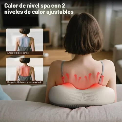 Miniatura 6 de arboleaf Masajeador de espalda para aliviar el dolor, control de aplicación Bluetooth, masaje inalámbrico Shiatsu cuello espalda con calor