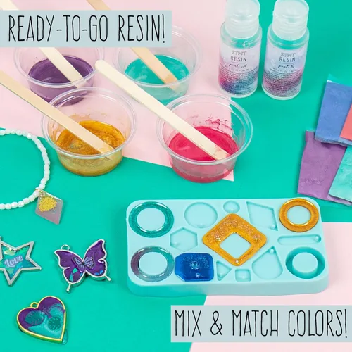 Miniatura 4 de STMT D.I.Y. Estudio de Joyería de Resina, Kit de Fabricación de Joyas de Resina Todo en Uno con Moldes, Divertido Kit de Bricolaje para Hacer tus