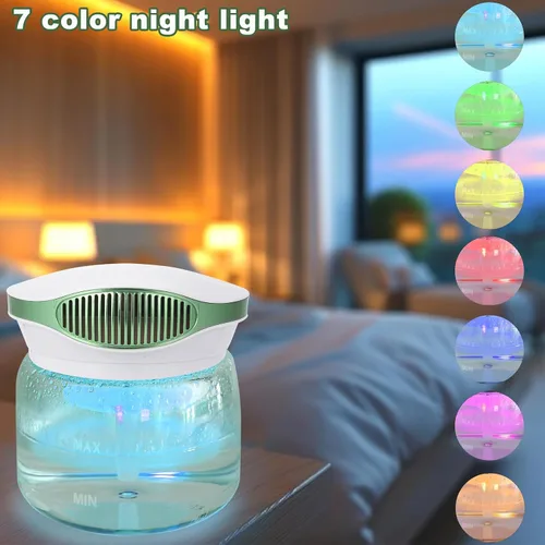Miniatura 2 de Purificador de aire de agua para el hogar, difusor de aroma para lavadora de aire, purificador de aire arcoíris, humidificador de lavado de aire