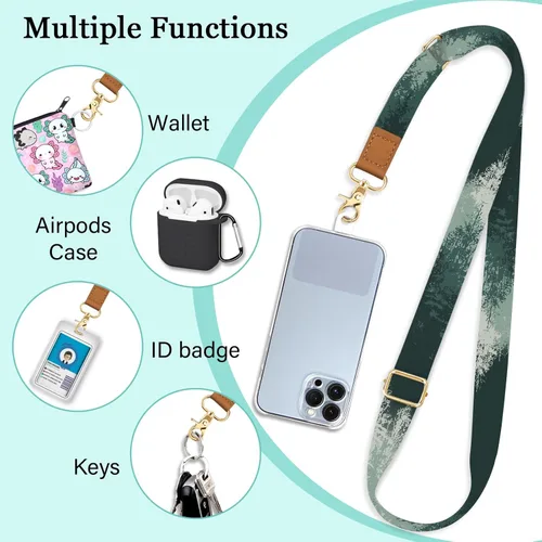 Miniatura 3 de Piefly Cordón de Teléfono Cruzado para Muñeca, Cordones de Teléfono Celular Árbol del Bosque para Alrededor del Cuello Muñequera Hombro, Correa