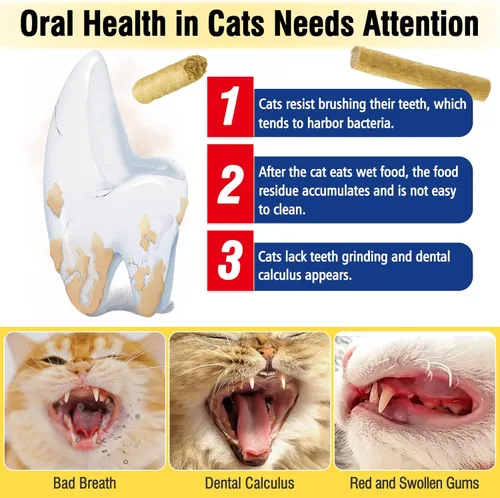 Miniatura 2 de Palitos de masticación para gatos liofilizados de 1.06 oz, sabor a pollo, golosinas dentales para gatos para refrescar el aliento y reducir