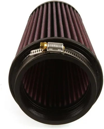Miniatura 11 de K&N, filtro de aire universal RU-3130 con sistema de abrazaderas cónicas, medidas: brida 3,5 pulgadas; altura 7 pulgadas; base 4,625 pulgadas; parte