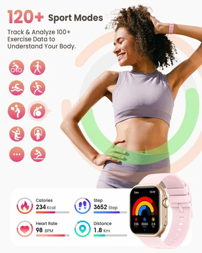 Miniatura 6 de Smart Watch for Women for iPhone Android: 1.85" Smart Watch with 30 Days+ Battery Life Make/Recive Call Heart Rate SpO2 Sleep Monitor 120+