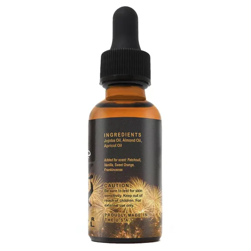 Miniatura 2 de Aceite para barba Happy New Year perfumado con pachulí, vainilla, naranja dulce e incienso (1 oz.)