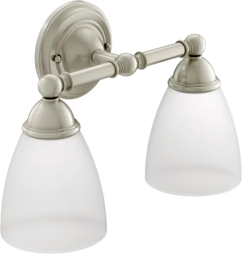 Miniatura 3 de Moen YB2262ORB Brantford - Accesorio de tocador de baño de doble montaje con 2 luces con vidrio esmerilado, bronce aceitado