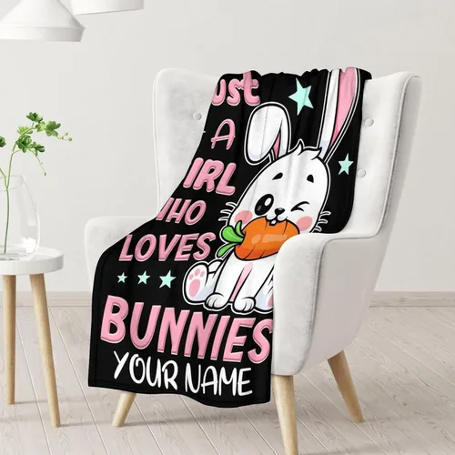 Miniatura 2 de Manta de conejo para regalar – Manta de 40 x 30 pulgadas para niños y niñas, manta negra suave y mullida para regazo y silla