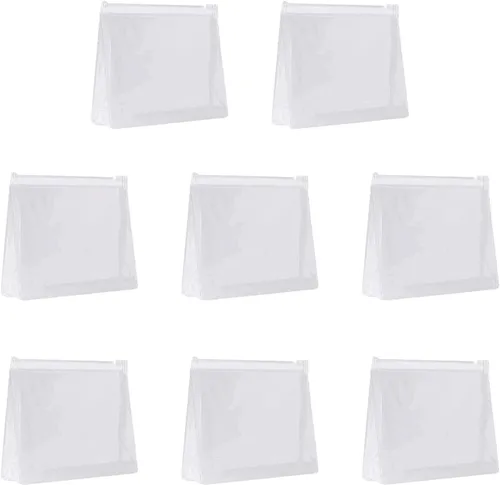 Miniatura 8 de JIAKAI 12pcs Mini Pequeño PVC Transparente Plástico Cosmético Organizador Bolsa Bolsa Con Cierre De Cremallera Para Viajes De Vacaciones, Baño Y