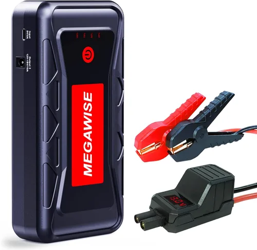 MEGAWISE 2500A Peak 21800mAh - Batería de arranque portátil para coche (hasta 8.0L Gas/6.5L motores diésel) 12V Paquete de alimentación portátil