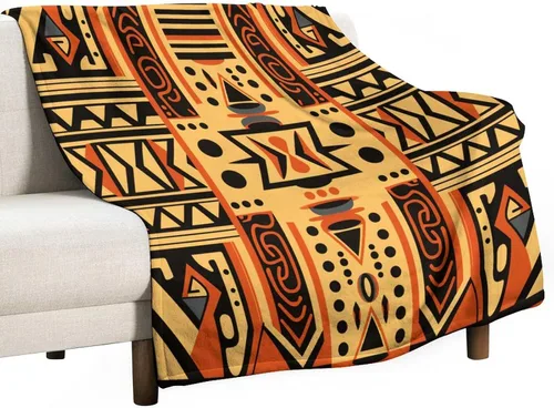 Miniatura 31 de Manta para sofá, manta abstracta rústica naranja y marrón, suave y mullida, manta de felpa acogedora y ligera, vintage, abstracta desordenada