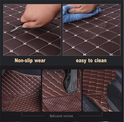 Miniatura 7 de JONGIA Alfombrillas personalizadas para el 98.6 % de los sedanes, deportivos, SUV, rojo y negro, almohadillas de cobertura completa, forro de cuero