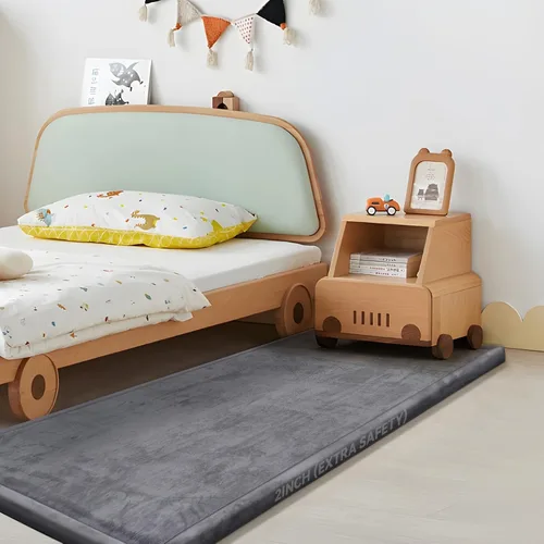 Miniatura 61 de Huloo Sleep - Tapete de juego para bebé, tapete de espuma viscoelástica de 1.3 pulgadas de grosor, terciopelo coral suave, antideslizante, Gris