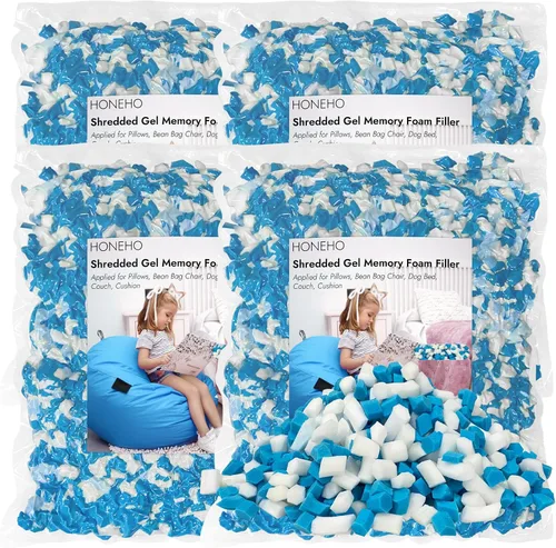 Miniatura 9 de Relleno de espuma viscoelástica de gel triturado de 2.48 libras, cómodo y suave, para almohada refrescante, puf, cama de perro, cojín de sofá