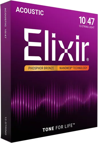 Miniatura 12 de Elixir, cuerdas de bronce para guitarra acústica 80/20 con recubrimiento Polyweb, extralivianas (.010-.047)