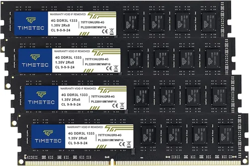 Miniatura 7 de Timetec Kit de 8 GB (2 x 4 GB) DDR3 / DDR3L 1333 MHz PC3-10600 sin ECC sin búfer 1.5 V/1.35 V CL9 rango dual para Dell Optiplex 780 DT/MT/SFF Memory