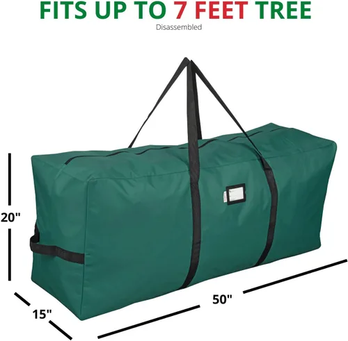 Miniatura 2 de Bolsa de almacenamiento para árbol de Navidad que se adapta hasta a 2 m Árbol navideño desmontado de 50 x 15 x 20 pulgadas, contenedor, caja de Verde