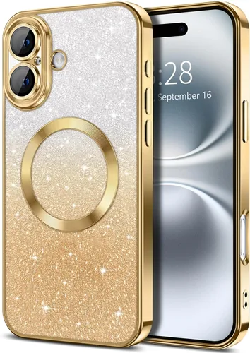 Miniatura 7 de Hython Funda para iPhone 13 Pro transparente con purpurina magnética [compatible con MagSafe] Protector completo de lente de cámara delgado