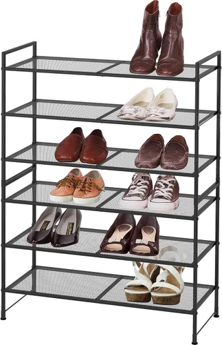 Miniatura 4 de Simple Houseware - Zapatero apilable de 3 niveles, superficie en rejilla, color negro