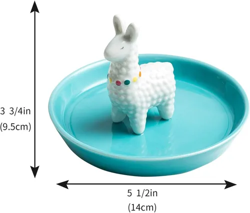 Miniatura 4 de WANYA Soporte de anillo de alpaca de cerámica para regalo del día de la madre, soporte de joyería de llama para mujer, decoración decorativa
