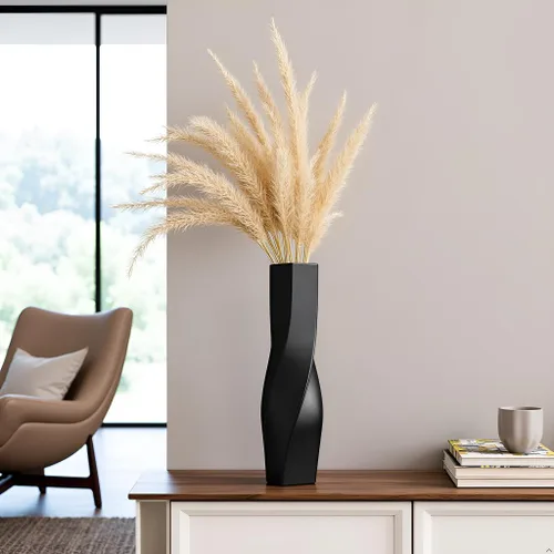 Miniatura 6 de Jarrón alto en el suelo, florero geométrico trenzado de 16.34 pulgadas para el hogar, sala de estar, centros de mesa de flores, estante, mesa