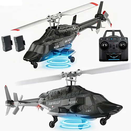A61 Airwolf Helicóptero de control remoto Avión 4CH RC Heli Aileronless Escala 1/42 giroscopio de 6 ejes Altitud Flotante Posición de flujo óptico
