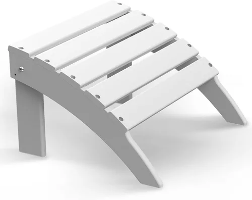Briopaws Otomana Adirondack plegable, silla Adirondack de polietileno de alta densidad resistente a la intemperie, reposapiés de plástico para Blanco