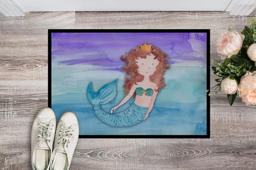 Miniatura 2 de Caroline's Treasures BB7422MAT - Felpudo de sirena morena de 18 x 27 pulgadas, tapete para puerta delantera, para interiores y exteriores