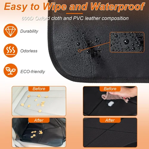 Miniatura 5 de Husfunov - Protector de asiento de auto, paquete de 2 unidades de almohadilla para asiento de auto, con el acolchado más grueso y respaldo