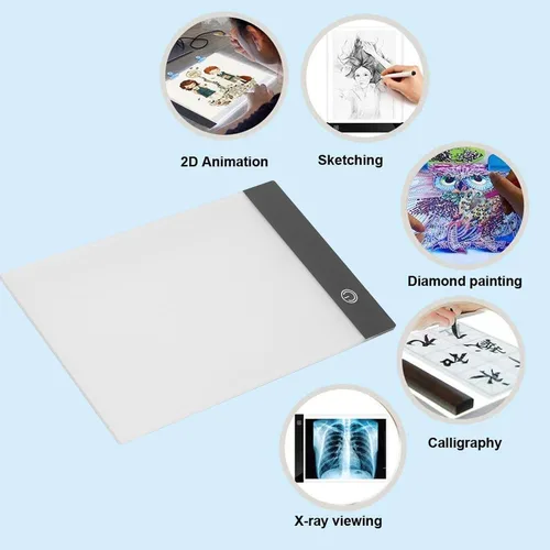 Miniatura 3 de Huleo Almohadilla de luz LED, almohadilla de luz de trazado A5, caja de luz de almohadilla de rastreo de artcrafts, 3 niveles de brillo, tablero