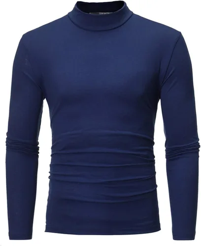 Miniatura 2 de Muscularfit Suéteres casuales para hombre, cuello alto, manga larga, tejido de punto grande y alto, forro polar, suéteres cálidos